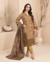 3-PC Stitched Embroidered Digital Printed Sarai By Tawakkal | D-3182